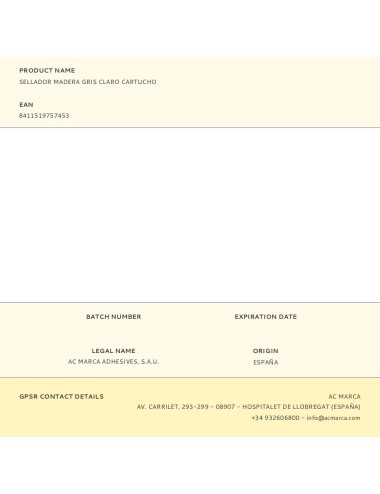 Sellador acrílico madera gris claro 300 ml