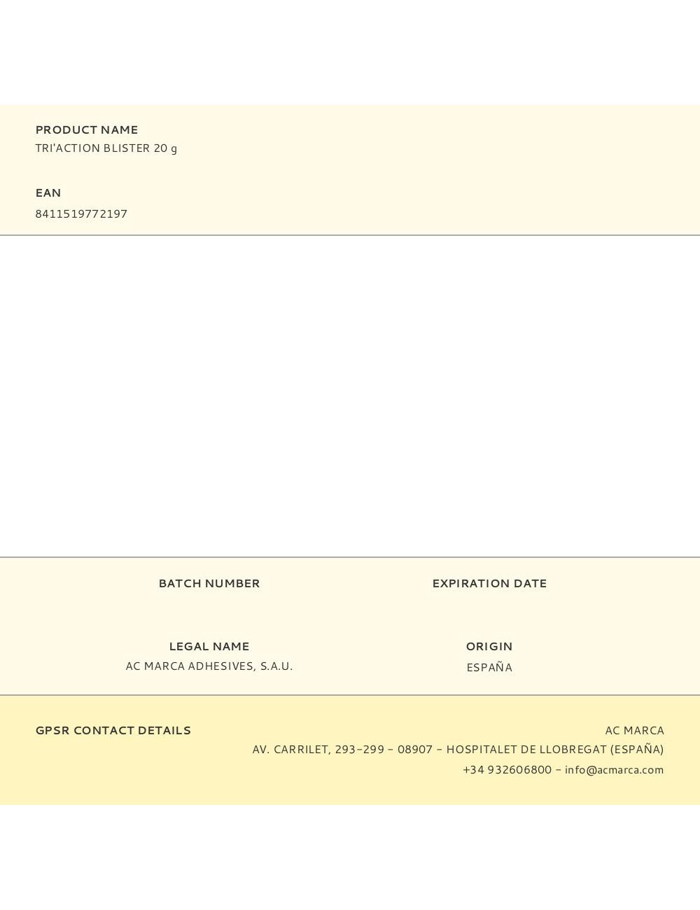 Tri'action blister 20 g