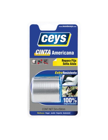 Cinta americana plata 50 mm x 5 m blister
