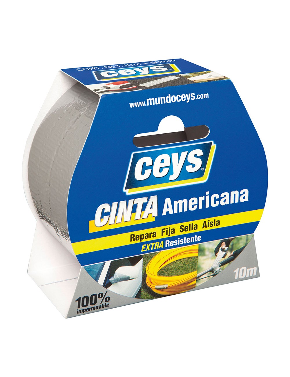 Cinta americana plata extra resistente 50 mm x 10 m