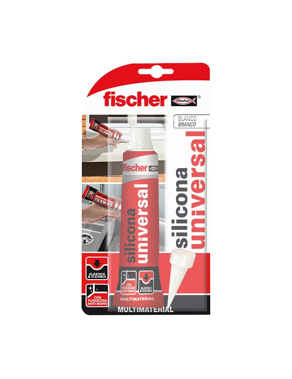 Blister silicona universal blanco 98718 fischer 50ml Blister silicona universal blanco 98718 fischer 50ml