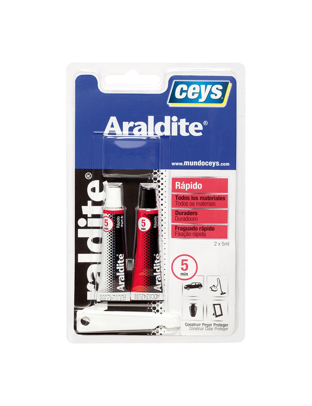 Ceys araldite rapido pequeño blister 5 + 5 ml