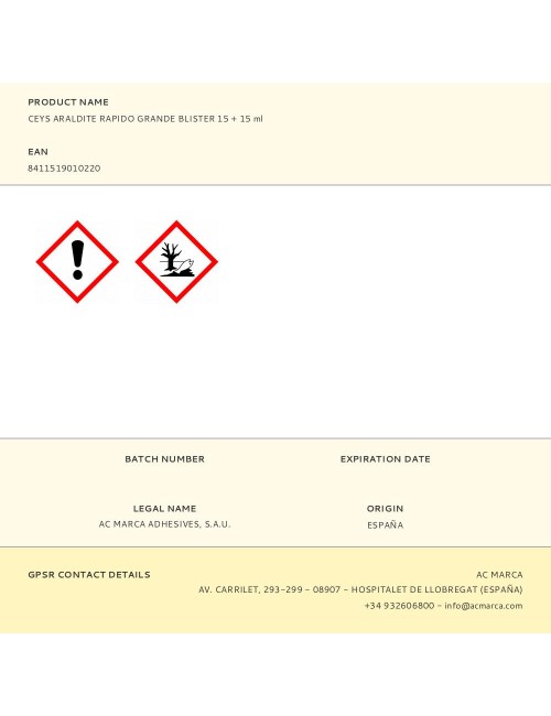 Ceys araldite rapido grande blister 15 + 15 ml