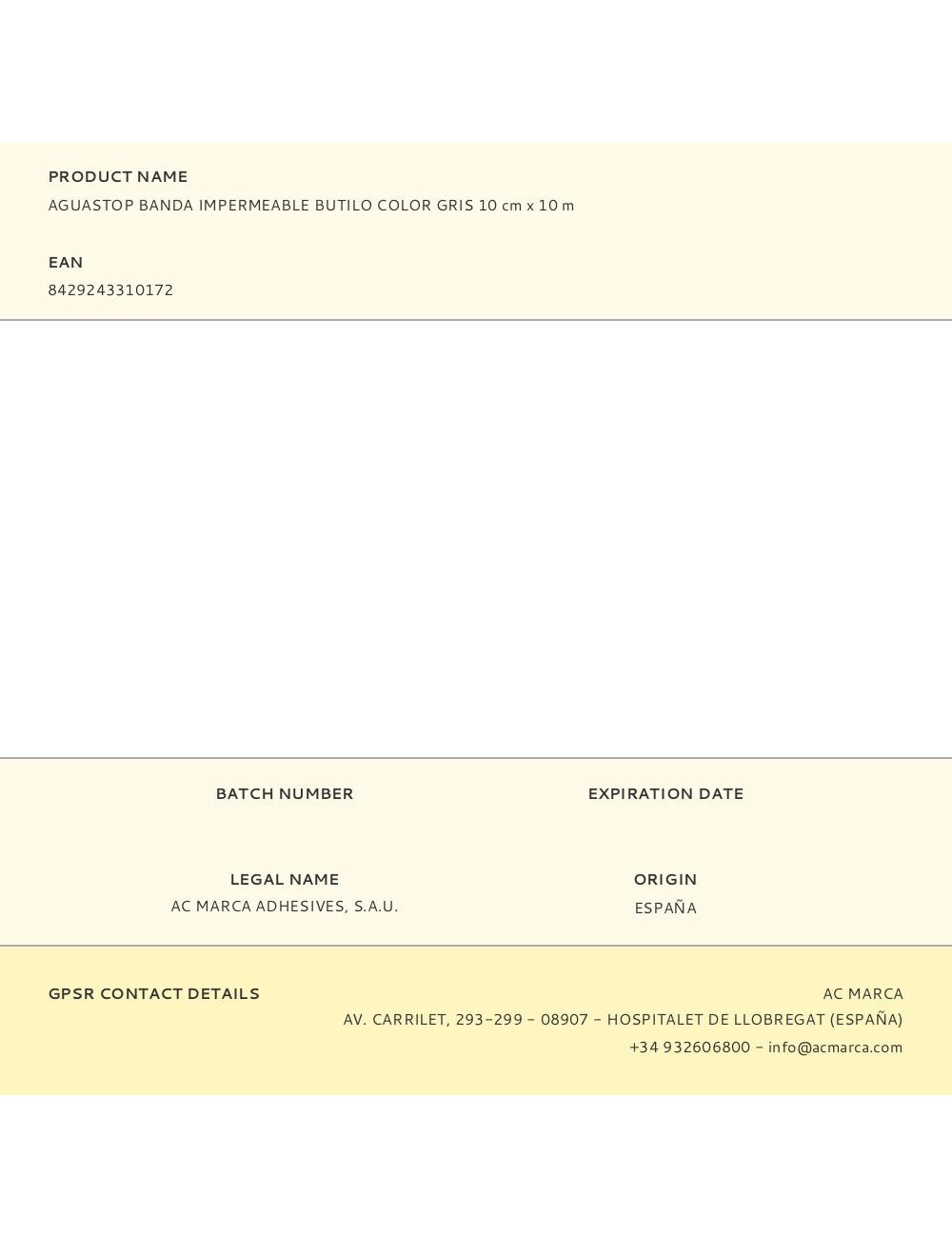 Aguastop banda impermeable butilo color gris 10 cm x 10 m