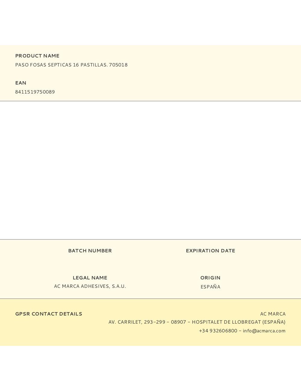 Paso fosas septicas 16 pastillas. 705018