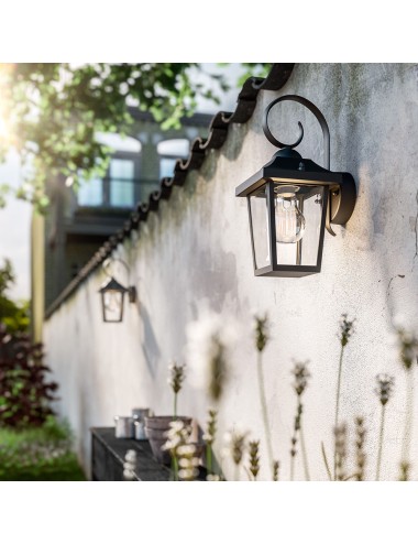 Aplique exterior buzzard e27 60 w sin bombilla, color negro, luz hacia abajo