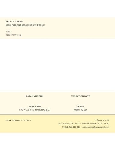 Cubo plegable colores surtidos 10 l