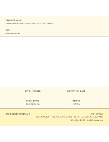 Caja de herramientas tool chest 22 57,5 x 27,5 x 29 cm