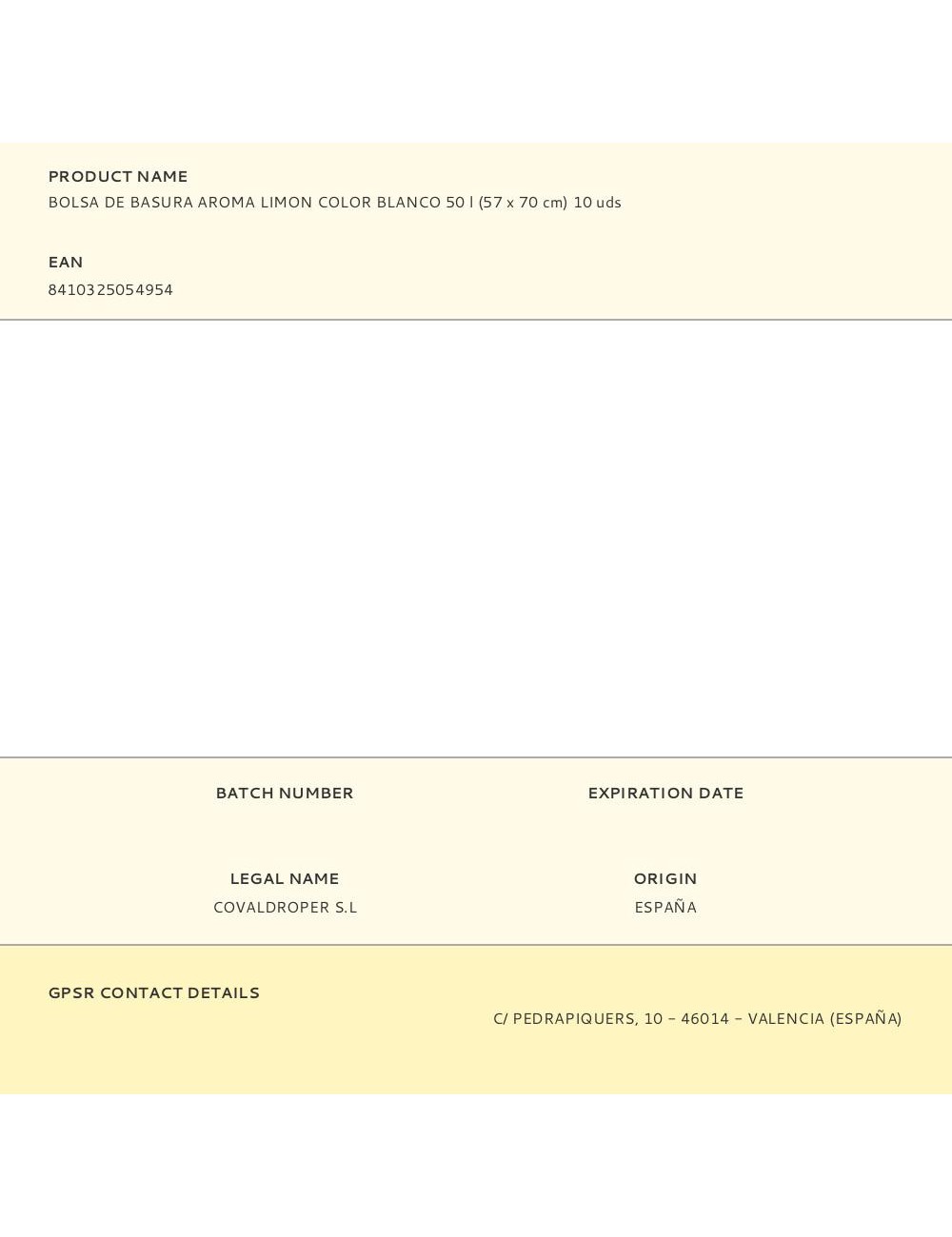 Bolsa de basura aroma limon color blanco 50 l (57 x 70 cm) 10 uds