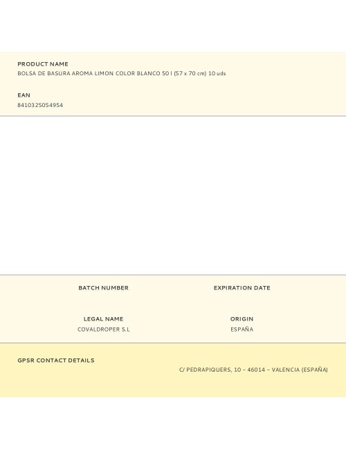Bolsa de basura aroma limon color blanco 50 l (57 x 70 cm) 10 uds