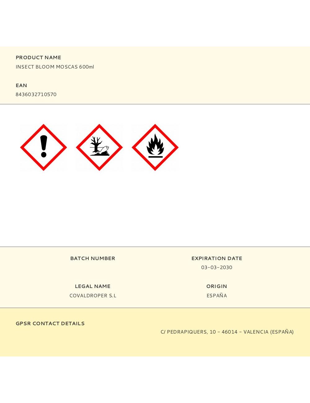 Insect bloom moscas 600ml