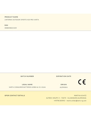 Linterna outdoor sports h20 pro varta