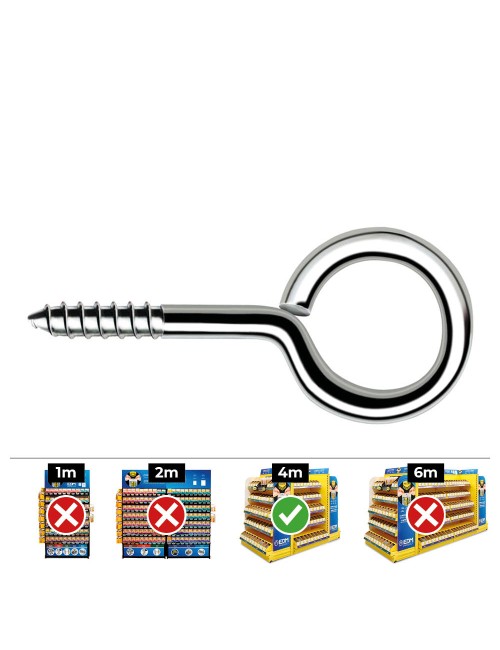 Hembrilla roscada cerrada ø3,5 x 60 mm zincado, caja 250 uds