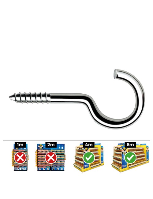 Hembrilla roscada abierta ø4,5 x 80 mm zincado, caja 200 uds