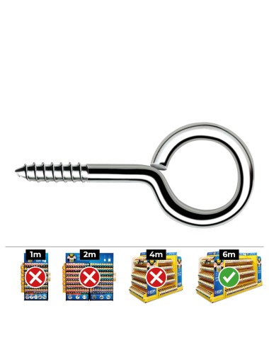 Hembrilla roscada cerrada ø3,0 x 40 mm zincado, caja 500 uds