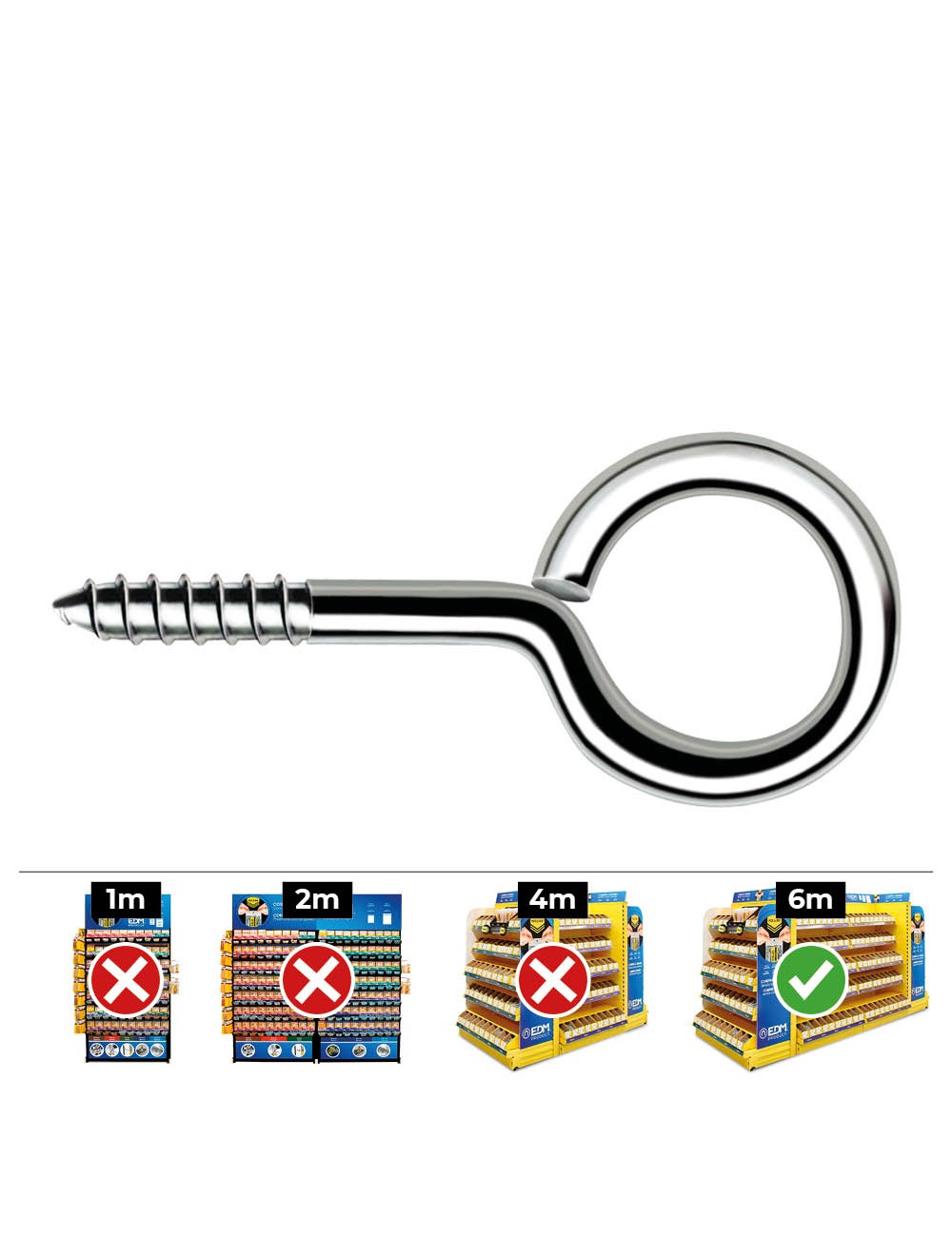 Hembrilla roscada cerrada ø3,0 x 40 mm zincado, caja 500 uds