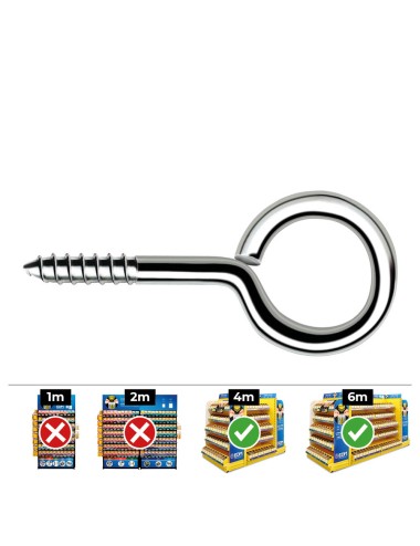 Hembrilla roscada cerrada ø4,5 x 70 mm zincado, caja 250 uds