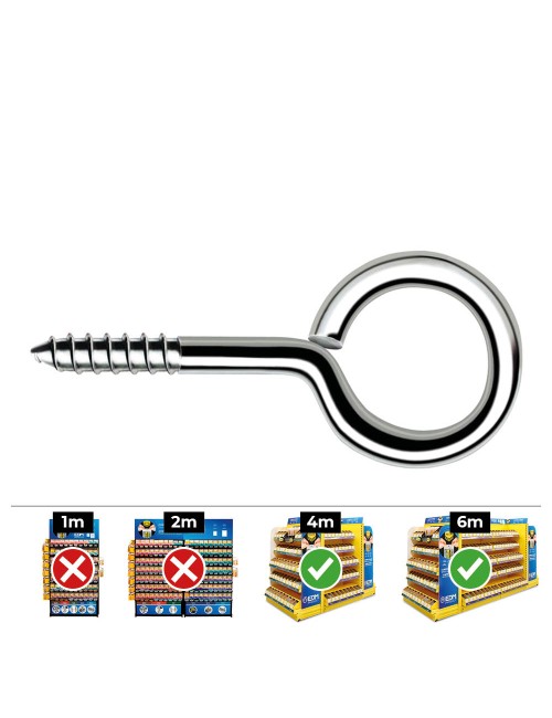 Hembrilla roscada cerrada ø4,5 x 70 mm zincado, caja 250 uds