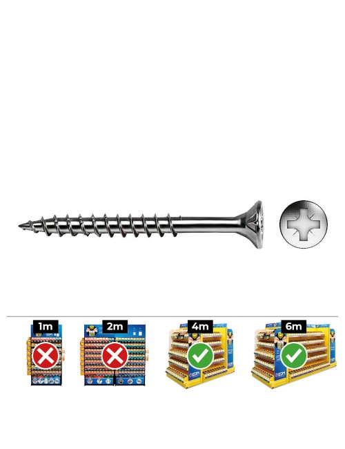 Caja 100 unid. tornillo madera avellanado pz r/parc ref vloxp ø4,5x80mm zincado