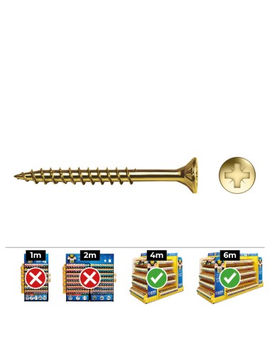 Caja 100 unidades tornillo madera avellanado pz r/parc din/ref vlox p ø6 x 70 mm bicromatado