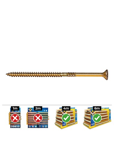 Caja 100 unidades tornillo madera avellanado pz r/parc din/ref vlox p ø6 x 110 mm bicromatado