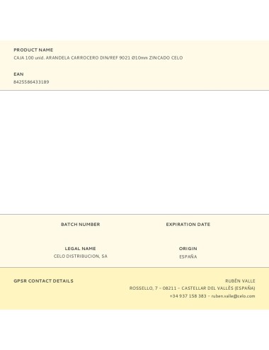 Caja 100 unid. arandela carrocero din/ref 9021 ø10mm zincado celo