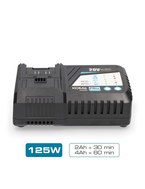 Cargador rapido de bateria 125w koma tools