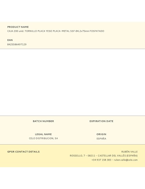Caja 200 unid. tornillo placa yeso placa-metal ssf ø4,2x75mm fosfatado