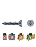 Caja 500 unid. tornillo chapa avellanado philips din/ref 7982 4,8x38mm zincado celo