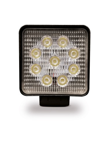 Faro de trabajo cuadrado 9 leds 2150 im 27w 10 - 80v