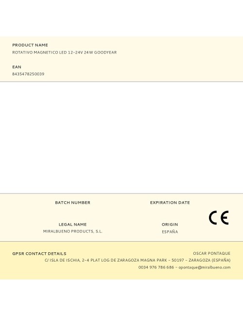 Rotativo magnetico led 12-24v 24w goodyear