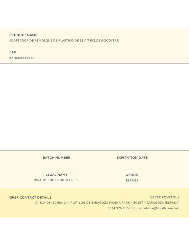 Adaptador de remolque de plastico de 13 a 7 polos goodyear