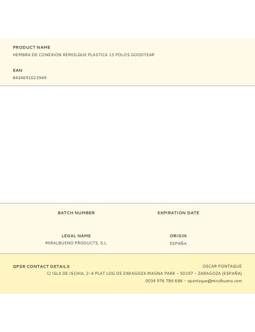 Hembra de conexion remolque plastica 13 polos goodyear