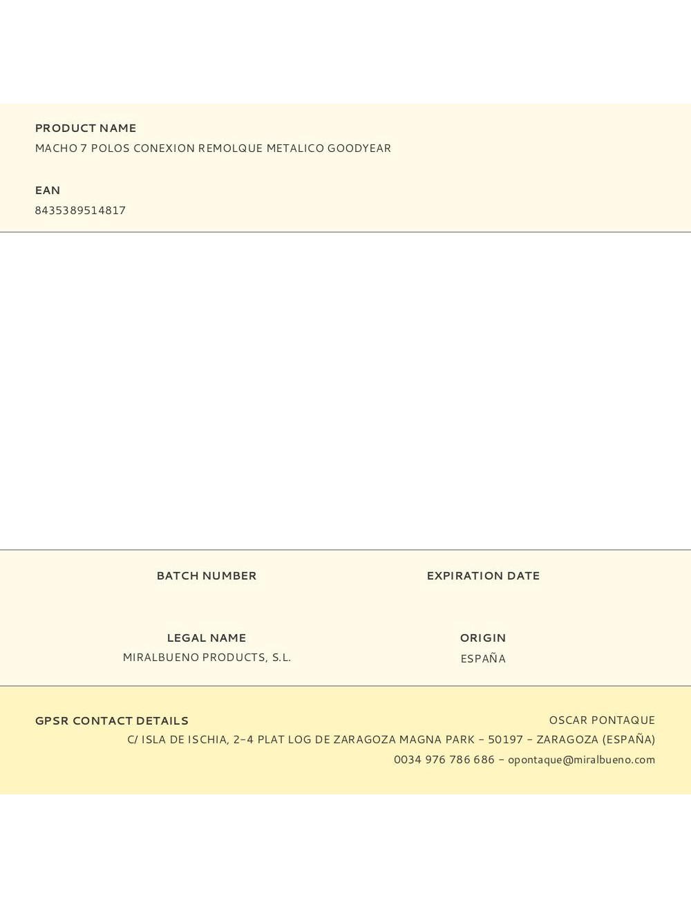 Macho 7 polos conexion remolque metalico goodyear