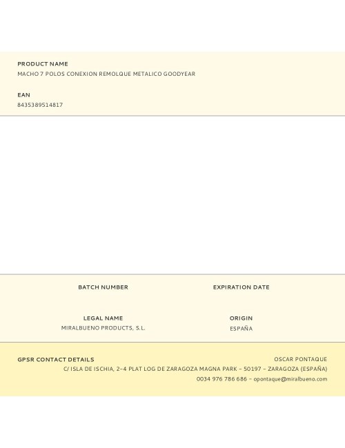 Macho 7 polos conexion remolque metalico goodyear