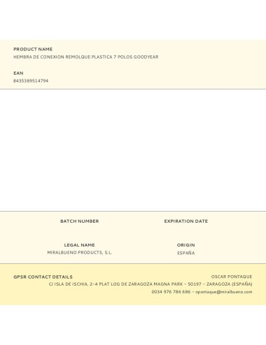 Hembra de conexion remolque plastica 7 polos goodyear