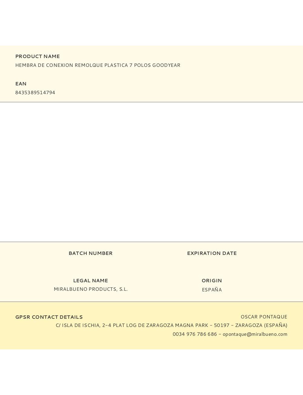 Hembra de conexion remolque plastica 7 polos goodyear