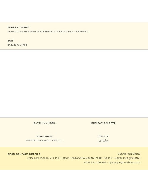 Hembra de conexion remolque plastica 7 polos goodyear