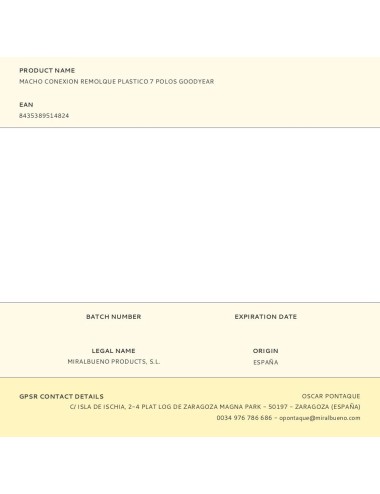 Macho conexion remolque plastico 7 polos goodyear