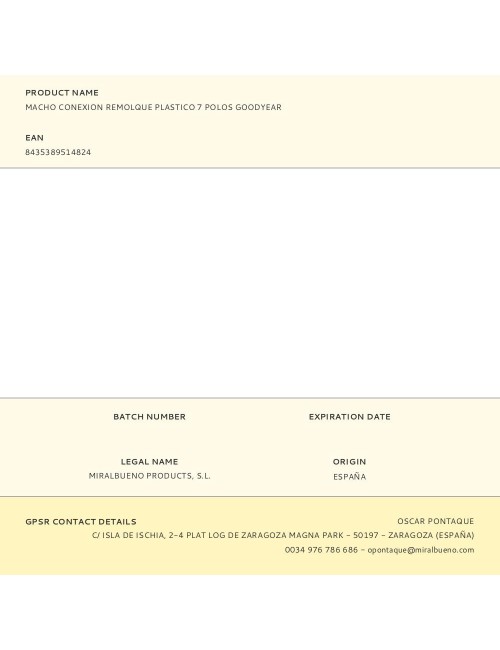 Macho conexion remolque plastico 7 polos goodyear