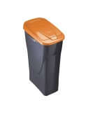 Cubo ecobin con tapa color negro/naranja 20 x 31 x 42 cm 15 l