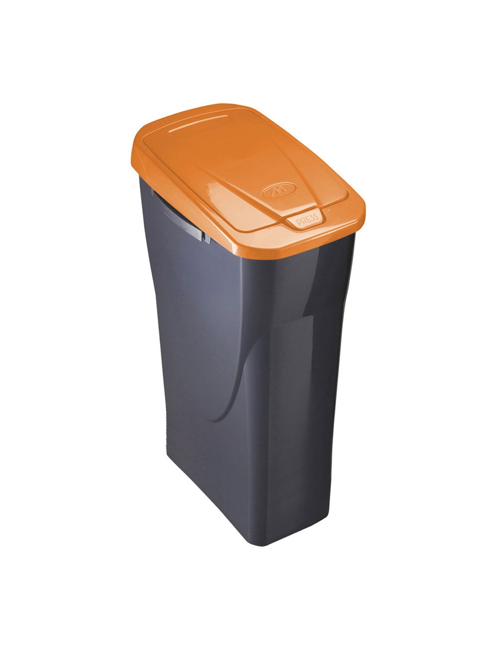 Cubo ecobin con tapa color negro/naranja 20 x 31 x 42 cm 15 l