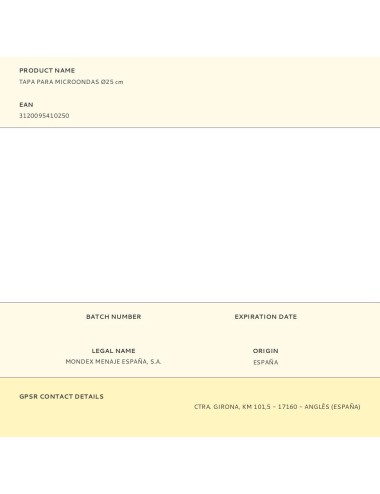 Tapa para microondas ø25 cm
