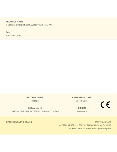 Linterna uv light ultravioleta 8,5 h 3 x aaa