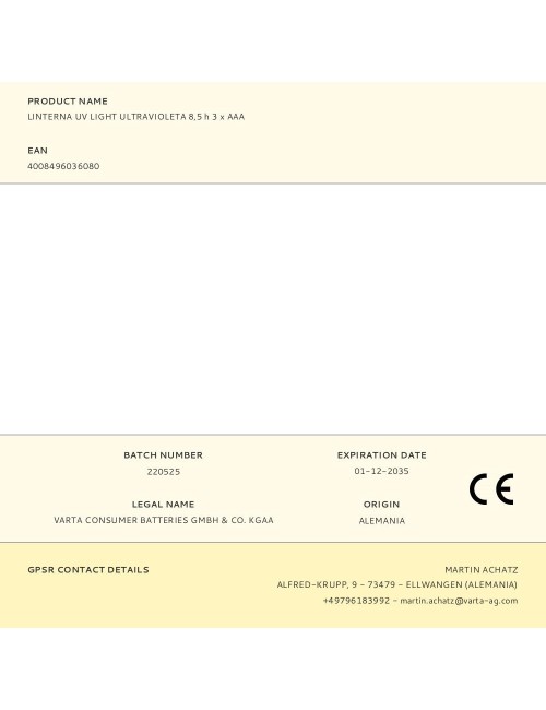 Linterna uv light ultravioleta 8,5 h 3 x aaa