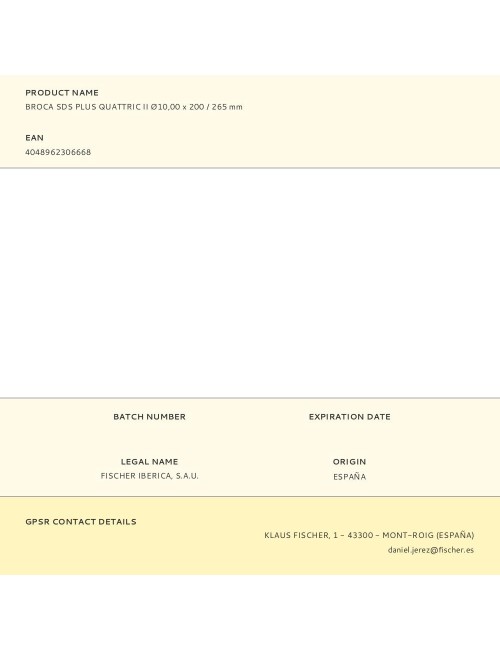 Broca sds plus quattric ii ø10,00 x 200 / 265 mm
