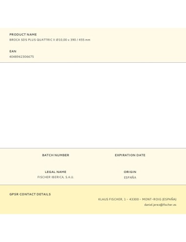 Broca sds plus quattric ii ø10,00 x 390 / 455 mm