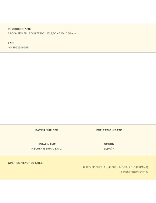 Broca sds plus quattric ii ø12,00 x 110 / 160 mm