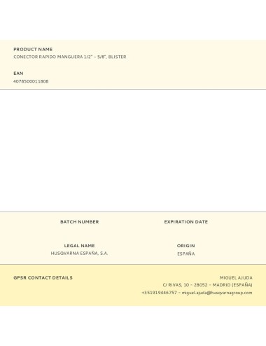 Conector rapido manguera 1/2" - 5/8", blister