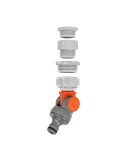 Conector articulado con adaptadores 1", 3/4", 5/8, 1/2", blister